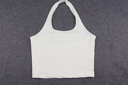 Luna Aura Crop — Top corto de cuello halter con acabado elegante y ajuste favorecedor, ideal para destacar en cualquier ocasión