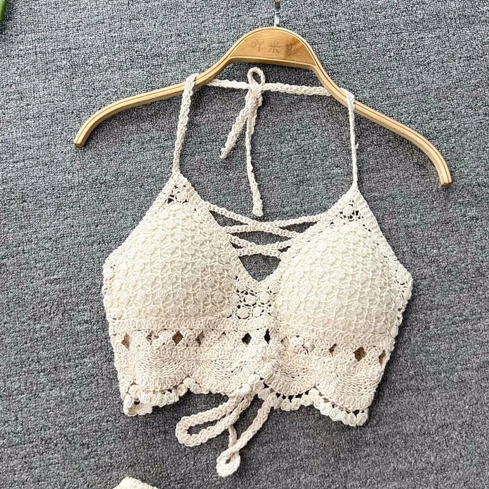 Lunessa Summer Chic — Set de dos piezas tejido con acabado delicado, ideal para paseos junto al mar y escapadas de verano