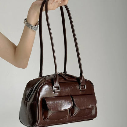 Lurelle Urban Core Bag — Bolso marrón de gran capacidad, diseño fashion coreano con toque sofisticado