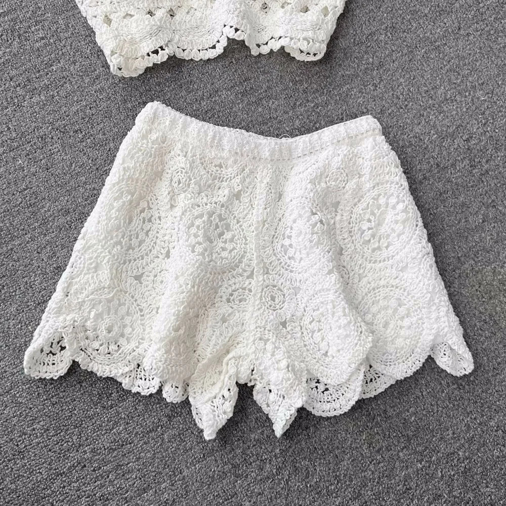 Lunessa Summer Chic — Set de dos piezas tejido con acabado delicado, ideal para paseos junto al mar y escapadas de verano