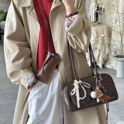 Lurelle Urban Core Bag — Bolso marrón de gran capacidad, diseño fashion coreano con toque sofisticado
