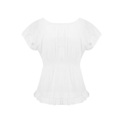 Rosélia Lace Bloom — Top corto elegante con acabado romántico, ideal para combinar con jeans, faldas o pantalones cargo