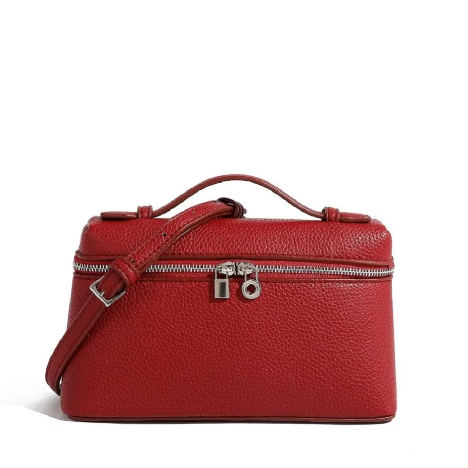 Lychelle Mini Luxe Bag — Bolso mini tipo “lunch box” con textura de grano lichi, diseño elegante y moderno, ideal para looks sofisticados y uso diario