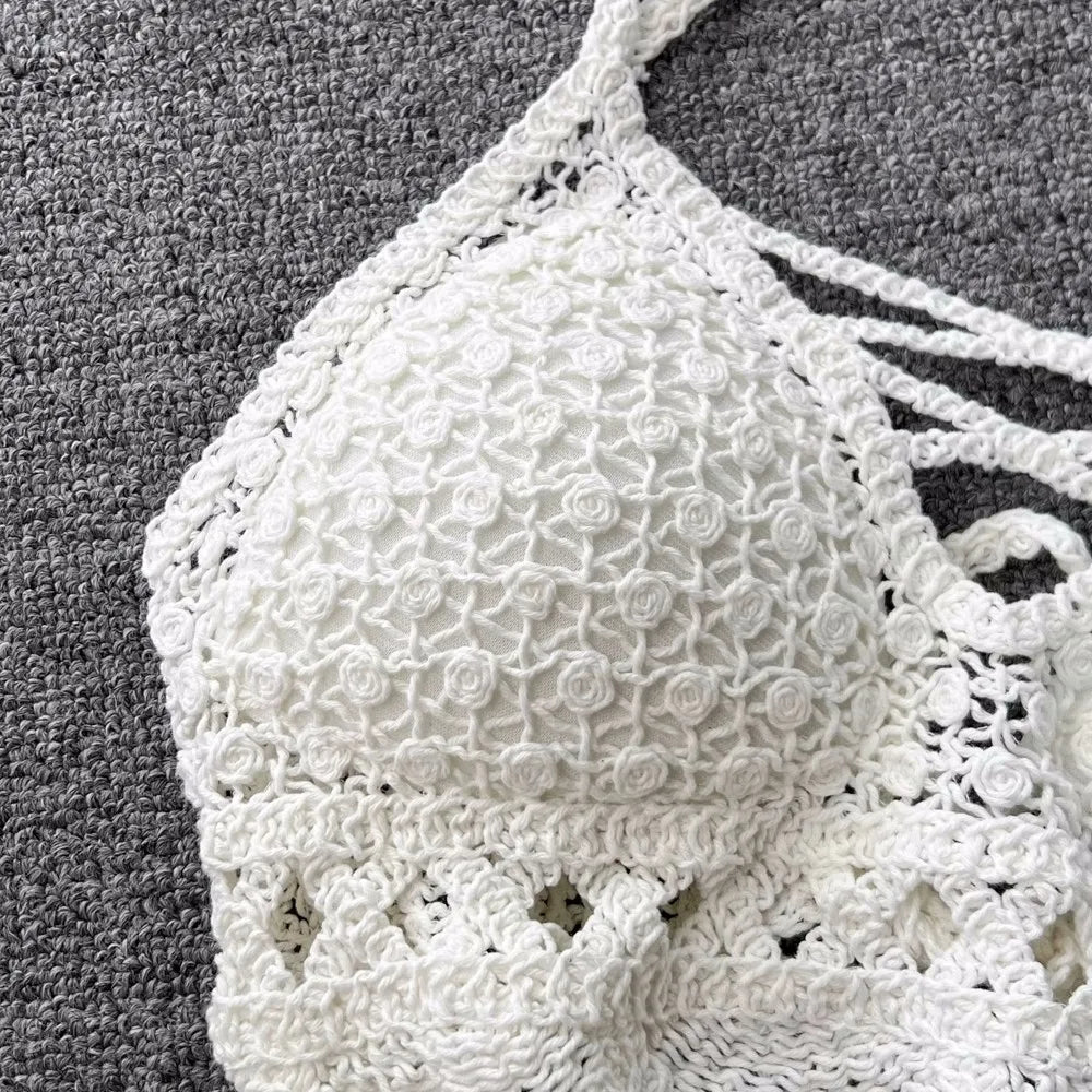 Lunessa Summer Chic — Set de dos piezas tejido con acabado delicado, ideal para paseos junto al mar y escapadas de verano
