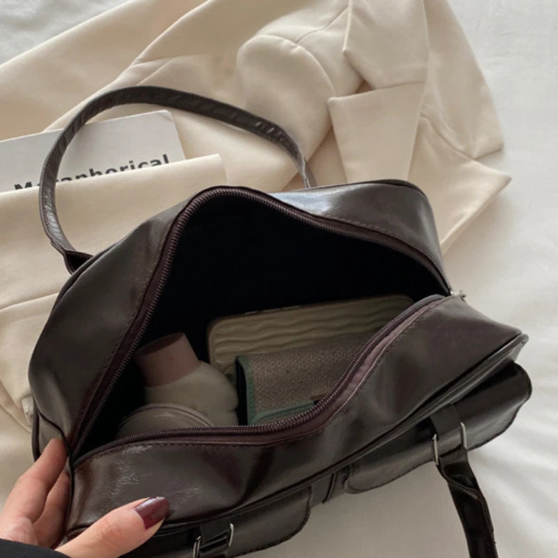 Lurelle Urban Core Bag — Bolso marrón de gran capacidad, diseño fashion coreano con toque sofisticado